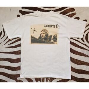 Vintage 90s Amelia Earhart First Women Aviators T Shirt Size L